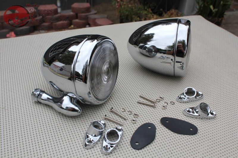 Chrome Dummy Outside Mounted Spot Lights Custom Pickup Vintage Classic